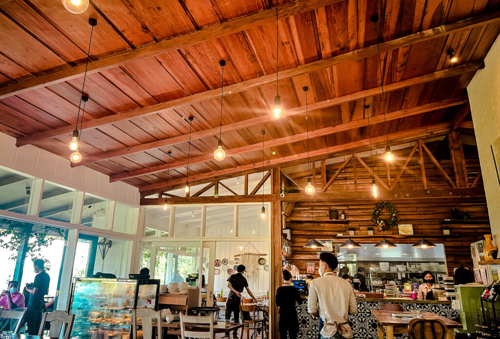 the interior of a restaurant 