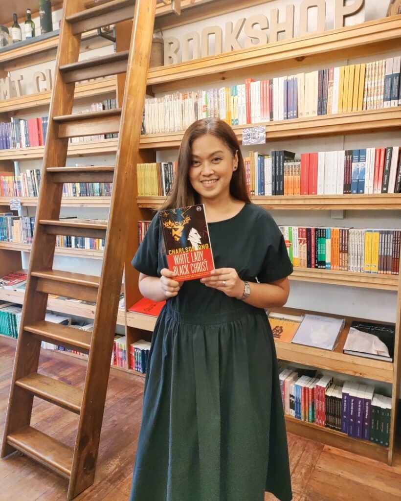 Andrea Pasion-Flores showcasing her book at Mt. Cloud Bookshop