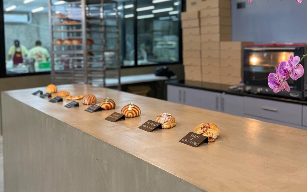 Pastries on a counter