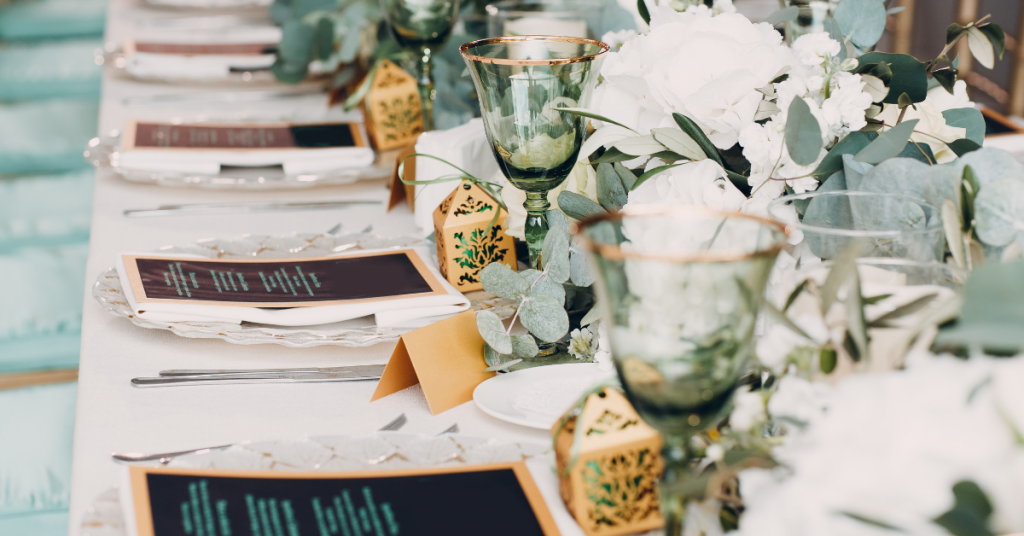 garden party wedding ceremony setup